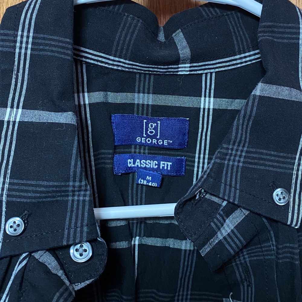 George Medium Black & White Button Down - Picture 3 of 3
